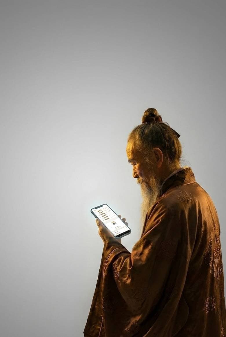 Ancient oracle consulting the I Ching (Mobile)